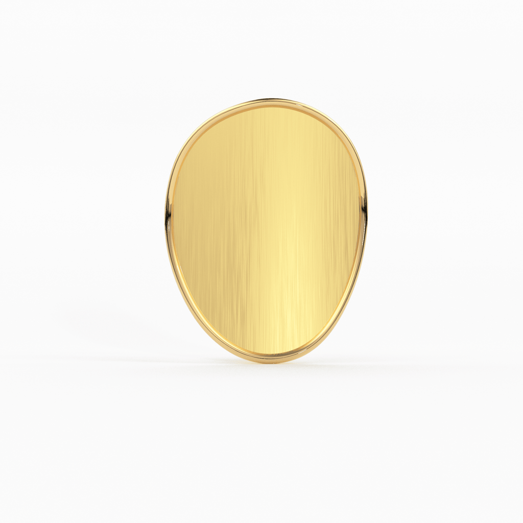 Brushed Metal 14k Gold Earrings/ Oval Earrings in 14k Solid Gold / Handmade Earrings/ Textured Earrings/ Statement 14k Gold Studs / Gift - Jalvi & Co.