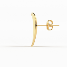 Load image into Gallery viewer, Brushed Metal 14k Gold Earrings/ Oval Earrings in 14k Solid Gold / Handmade Earrings/ Textured Earrings/ Statement 14k Gold Studs / Gift - Jalvi & Co.