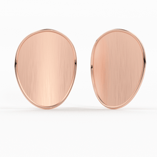 Load image into Gallery viewer, Brushed Metal 14k Gold Earrings/ Oval Earrings in 14k Solid Gold / Handmade Earrings/ Textured Earrings/ Statement 14k Gold Studs / Gift - Jalvi & Co.