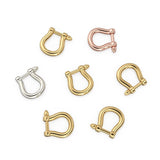 Carabiner Horse Shoe Screw Solid Gold Clasp Charm Holder / Screw Clasp U shape / Oval Clasp / Simple Oval Shaped Clasps