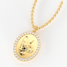 Load image into Gallery viewer, Cat 14k Gold Diamond Necklace / Adorable Kitty Cat Pendant Necklace / 14K Yellow Gold Designer Jewelry Charm / Diamond Pendant in Chain - Jalvi &amp; Co.