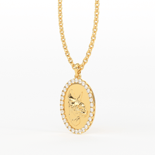 Load image into Gallery viewer, Cat 14k Gold Diamond Necklace / Adorable Kitty Cat Pendant Necklace / 14K Yellow Gold Designer Jewelry Charm / Diamond Pendant in Chain - Jalvi & Co.