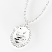 Load image into Gallery viewer, Cat 14k Gold Diamond Necklace / Adorable Kitty Cat Pendant Necklace / 14K Yellow Gold Designer Jewelry Charm / Diamond Pendant in Chain - Jalvi & Co.