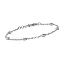 Load image into Gallery viewer, Chain Link Bracelet Emerald 14k Solid White Gold Handmade, Chain Bracelet, Link Bracelet, White Gold Bracelet, Emerald Bracelet - Jalvi &amp; Co.