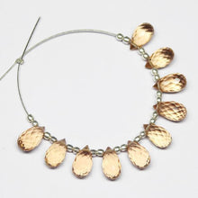 Load image into Gallery viewer, Champagne Quartz Faceted Tear Drop Briolette Beads 10 beads 10x5mm - Jalvi & Co.