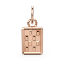 Load image into Gallery viewer, Checkerboard Handmade Solid Gold Pendant / 14k 18k Charm / Real Gold Jewelry / Cute Boho Chic Jewelry / Handmade Gold Charm - Jalvi & Co.