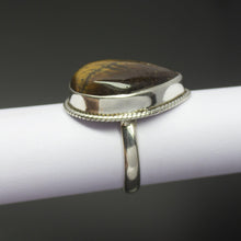Load image into Gallery viewer, Christmas Gift, 8.1g, Handmade Natural Tiger&#39;s Eye Bezel 925 Sterling Silver Ring - Jalvi &amp; Co.