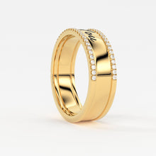 Load image into Gallery viewer, Chunky Custom Engraving Ring Ring/ Personalized Jewelry in 14k Gold and Diamonds / Perfect Gift for Mother / Alphabet Ring / Name Ring Gift - Jalvi & Co.