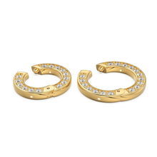 Load image into Gallery viewer, Clicker Round Connector / Solid Gold Clasp / Diamond Pave Clasp / Diamond Connector/ Necklace Connector Clasp Lock / Gold Charm holder - Jalvi & Co.