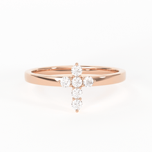 Load image into Gallery viewer, Cross Diamond Ring / Dainty Diamond Ring / Diamond Ring / Religious Ring / Stacking Ring / Baptism Gift Ring - Jalvi & Co.