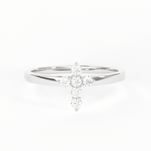 Load image into Gallery viewer, Cross Diamond Ring / Dainty Diamond Ring / Diamond Ring / Religious Ring / Stacking Ring / Baptism Gift Ring - Jalvi & Co.