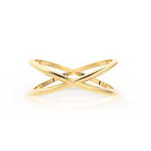 Load image into Gallery viewer, Crossover Solid Gold / Dainty Gold X Ring / Adelyn / White Gold, Yellow Gold , Rose Gold / Criss Cross Ring / 14k Gold Ring - Jalvi &amp; Co.