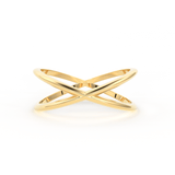 Crossover Solid Gold / Dainty Gold X Ring / Adelyn / White Gold, Yellow Gold , Rose Gold / Criss Cross Ring / 14k Gold Ring