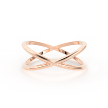 Load image into Gallery viewer, Crossover Solid Gold / Dainty Gold X Ring / Adelyn / White Gold, Yellow Gold , Rose Gold / Criss Cross Ring / 14k Gold Ring - Jalvi &amp; Co.