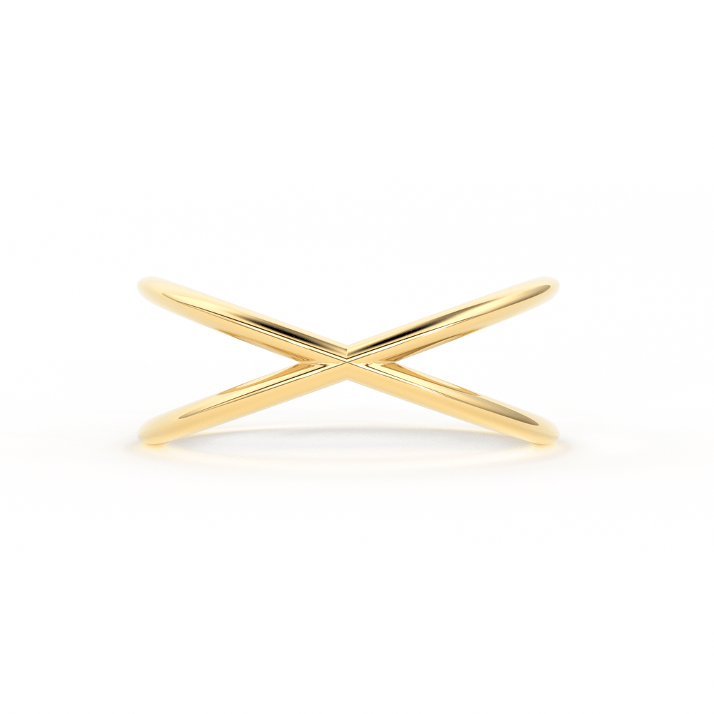 Crossover Solid Gold / Dainty Gold X Ring / Adelyn / White Gold, Yellow Gold , Rose Gold / Criss Cross Ring / 14k Gold Ring - Jalvi & Co.
