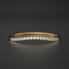 Load image into Gallery viewer, Curved Diamond Wedding Ring / Curved Wedding Band Rose Gold / 14k Solid Gold Diamond Ring / Halo Diamond Ring - Jalvi & Co.