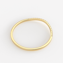 Load image into Gallery viewer, Curved Diamond Wedding Ring / Curved Wedding Band Rose Gold / 14k Solid Gold Diamond Ring / Halo Diamond Ring - Jalvi & Co.