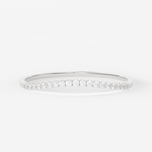 Load image into Gallery viewer, Curved Diamond Wedding Ring / Curved Wedding Band Rose Gold / 14k Solid Gold Diamond Ring / Halo Diamond Ring - Jalvi & Co.