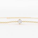 Diamond Bracelet / 14k Gold Prong Setting Diamond Bracelet for Women / Brilliant Cut Solitaire Diamond Bracelet 0.05Ct / Christmas Gift