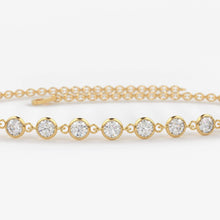 Load image into Gallery viewer, Diamond Bracelet / Bezel Set Diamond Bracelet / Genuine Diamond Bracelet / Tennis Bracelet / Gold Diamond Bracelet / Bezel Tennis Bracelet - Jalvi &amp; Co.
