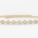 Diamond Bracelet / Bezel Set Diamond Bracelet / Genuine Diamond Bracelet / Tennis Bracelet / Gold Diamond Bracelet / Bezel Tennis Bracelet