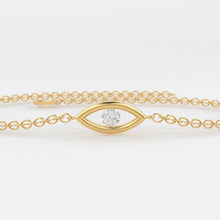 Load image into Gallery viewer, Diamond Bracelet / Evil Eye Diamond Bracelet in 14k Gold / Good Luck Charm Bracelet / Friendship Bracelet / Protection Charm / Charm Jewelry - Jalvi &amp; Co.
