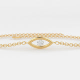 Diamond Bracelet / Evil Eye Diamond Bracelet in 14k Gold / Good Luck Charm Bracelet / Friendship Bracelet / Protection Charm / Charm Jewelry