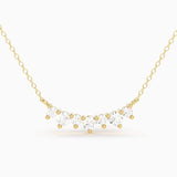 Diamond Cluster Necklace/ Diamond Necklace/ 0.12 CTW 7 Diamond Prong Set Necklace / Graduation Gift / Gift for Her / Bridesmaid Gift