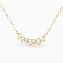 Load image into Gallery viewer, Diamond Cluster Necklace/ Diamond Necklace/ 0.12 CTW 7 Diamond Prong Set Necklace / Graduation Gift / Gift for Her / Bridesmaid Gift - Jalvi & Co.