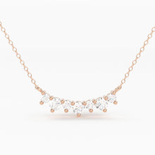 Load image into Gallery viewer, Diamond Cluster Necklace/ Diamond Necklace/ 0.12 CTW 7 Diamond Prong Set Necklace / Graduation Gift / Gift for Her / Bridesmaid Gift - Jalvi & Co.
