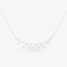 Load image into Gallery viewer, Diamond Cluster Necklace/ Diamond Necklace/ 0.12 CTW 7 Diamond Prong Set Necklace / Graduation Gift / Gift for Her / Bridesmaid Gift - Jalvi & Co.