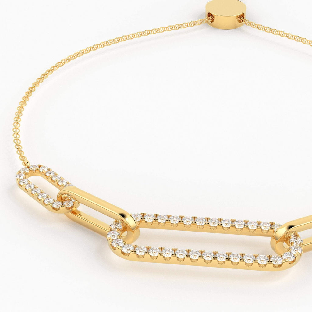 Diamond Link Rolo Bracelet / Pave Diamond Bracelet / Genuine Diamond Bracelet / Bracelet / Handmade Bolo Bracelet / Gift High Jewelry - Jalvi & Co.