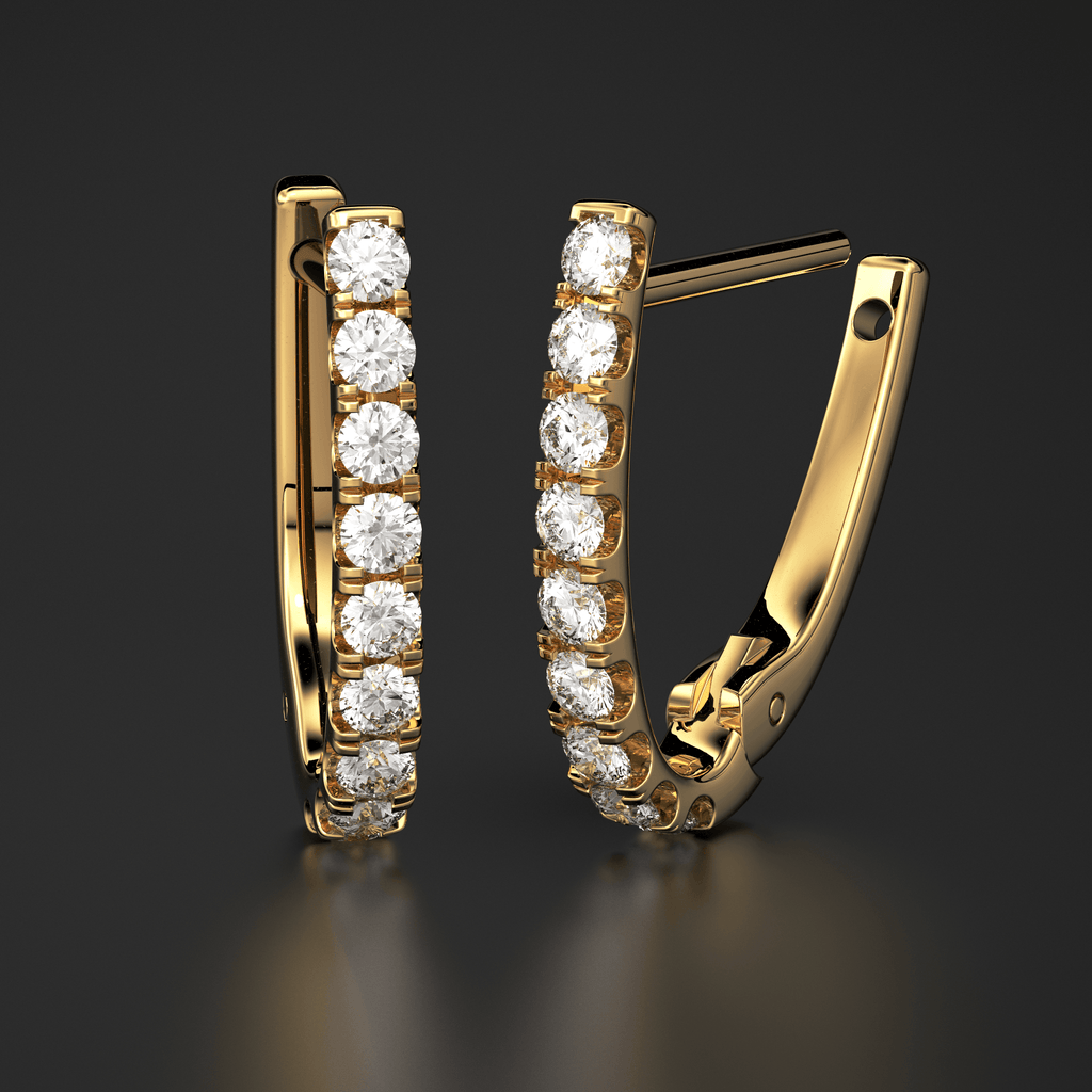 Diamond Pave Huggie Earrings / Diamond Huggies / 14k Solid Gold Huggie Earrings / Tiny Huggie Earrings / 1MM Diamond Hoop Earrings / Gift For Her - Jalvi & Co.