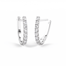 Load image into Gallery viewer, Diamond Pave Huggie Earrings / Diamond Huggies / 14k Solid Gold Huggie Earrings / Tiny Huggie Earrings / 1MM Diamond Hoop Earrings / Gift For Her - Jalvi & Co.