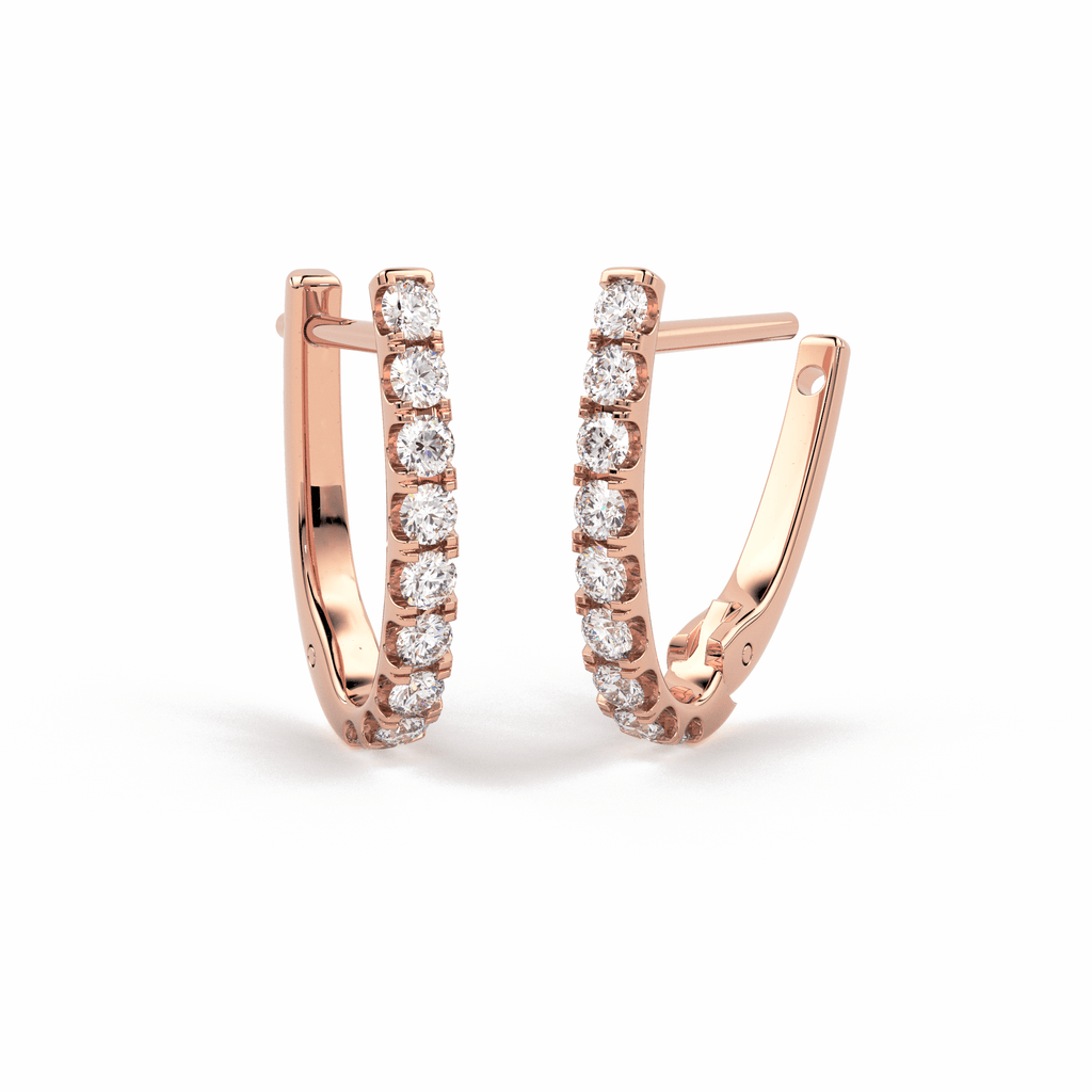 Diamond Pave Huggie Earrings / Diamond Huggies / 14k Solid Gold Huggie Earrings / Tiny Huggie Earrings / 1MM Diamond Hoop Earrings / Gift For Her - Jalvi & Co.