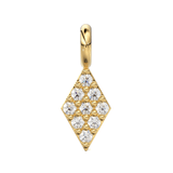 Diamond Pave Setting Charm / 14k 18k Solid Gold Charm / Gold Jewelry Supplies / Diamond Charm Finding / Christmas Sale