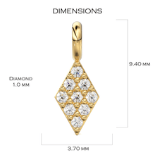 Load image into Gallery viewer, Diamond Pave Setting Charm / 14k 18k Solid Gold Charm / Gold Jewelry Supplies / Diamond Charm Finding / Christmas Sale - Jalvi &amp; Co.