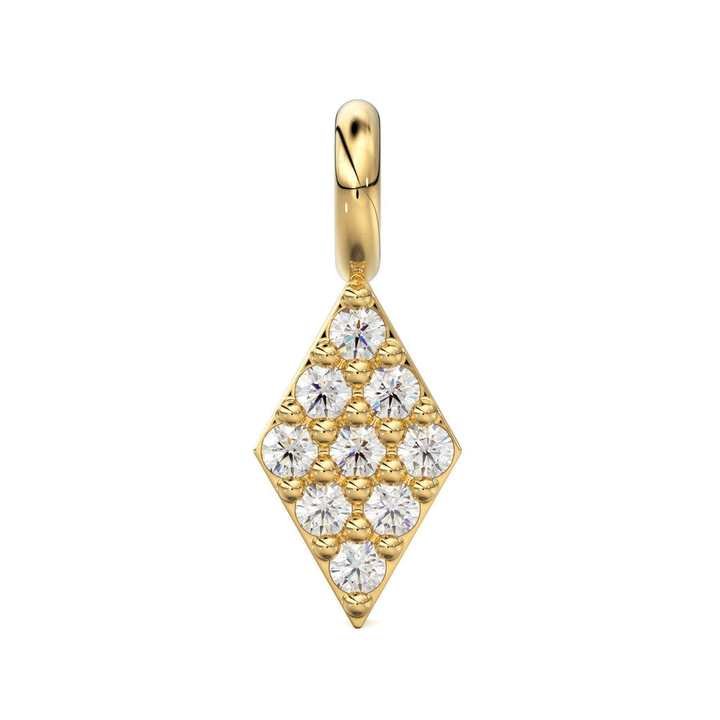 Diamond Pave Setting Charm / 14k 18k Solid Gold Charm / Gold Jewelry Supplies / Diamond Charm Finding / Sale - Jalvi & Co.