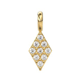 Diamond Pave Setting Charm / 14k 18k Solid Gold Charm / Gold Jewelry Supplies / Diamond Charm Finding / Sale