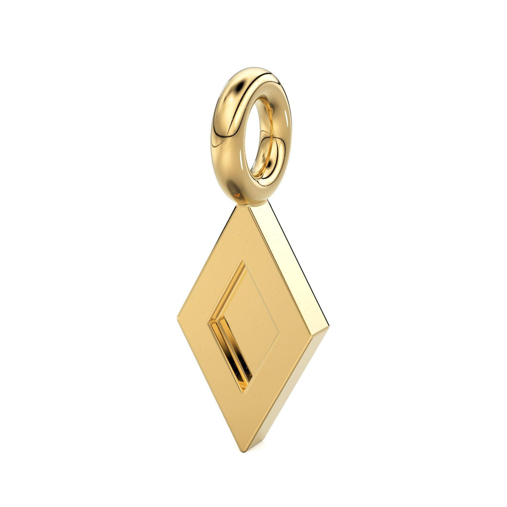 Diamond Pave Setting Charm / 14k 18k Solid Gold Charm / Gold Jewelry Supplies / Diamond Charm Finding / Sale - Jalvi & Co.