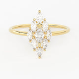 Diamond Ring / Marquise Diamond Ring in 14k Gold / Marquise Diamond Cluster Ring / Diamond Engagement Wedding Ring