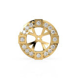 Diamond Solid Gold Earring Jacket for 8mm Round Pearl Beads / 2ct Diamond Solid Gold Earring Jacket Findings