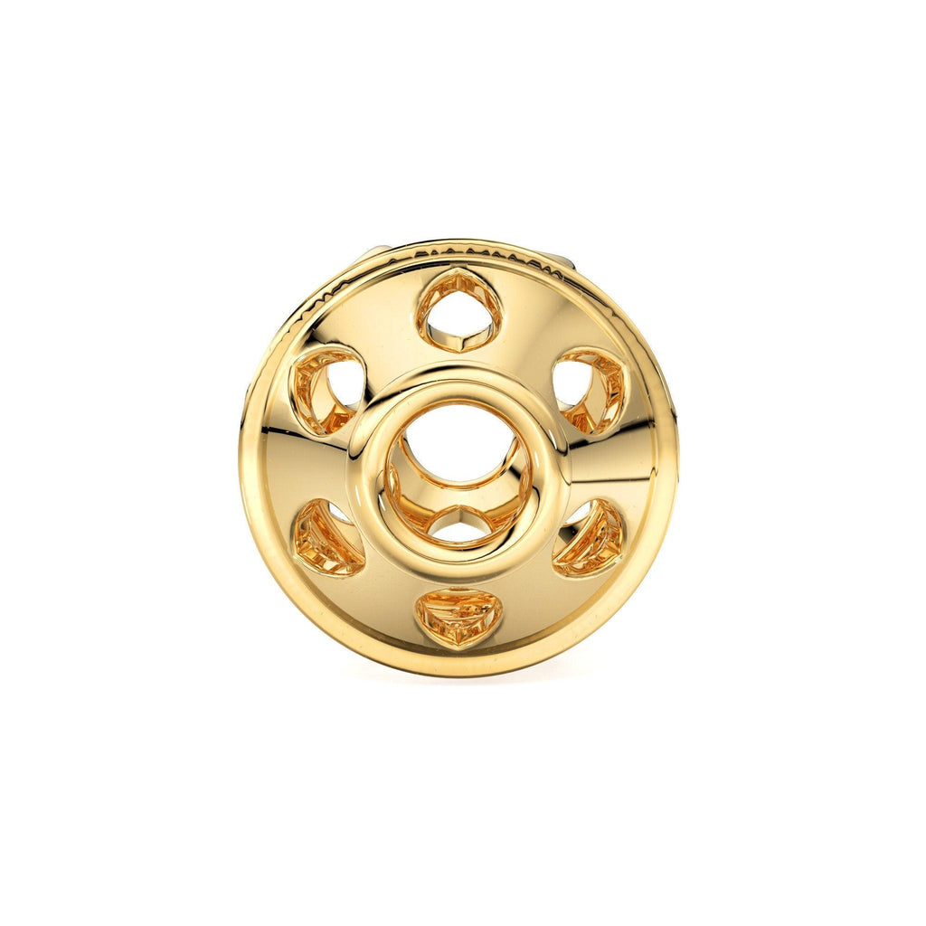 Drum Shape Solid Gold 14k 18k Spacer Finding Bead, Gold Spacer, Gold Finding, Solid Gold Bead 8.45mm - Jalvi & Co.