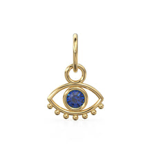Load image into Gallery viewer, Elegant Blue Topaz Charm, 18k Solid Gold Charm, Moissanite Gold Charm, Emerald Gold Charm, Charm Pendant, Charm Necklace,Handmade Gold Charm - Jalvi & Co.