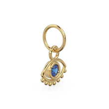 Load image into Gallery viewer, Elegant Blue Topaz Charm, 18k Solid Gold Charm, Moissanite Gold Charm, Emerald Gold Charm, Charm Pendant, Charm Necklace,Handmade Gold Charm - Jalvi & Co.