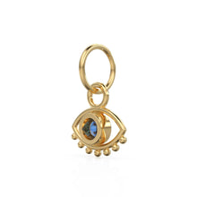 Load image into Gallery viewer, Elegant Blue Topaz Charm, 18k Solid Gold Charm, Moissanite Gold Charm, Emerald Gold Charm, Charm Pendant, Charm Necklace,Handmade Gold Charm - Jalvi & Co.