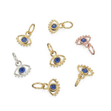 Load image into Gallery viewer, Elegant Blue Topaz Charm, 18k Solid Gold Charm, Moissanite Gold Charm, Emerald Gold Charm, Charm Pendant, Charm Necklace,Handmade Gold Charm - Jalvi & Co.