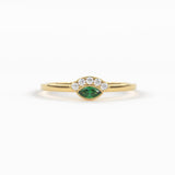 Emerald Ring / Marquise Cut Emerald Ring in 14k Solid Gold / Natural Emerald Ring / May Birthstone Ring / Dainty Emerald Ring