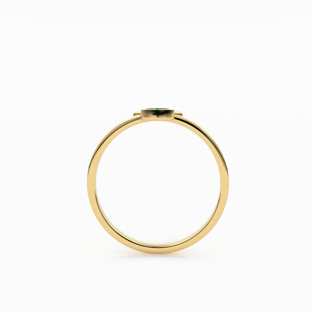 Emerald Ring / Marquise Cut Emerald Ring in 14k Solid Gold / Natural Emerald Ring / May Birthstone Ring / Dainty Emerald Ring - Jalvi & Co.