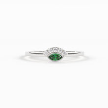 Load image into Gallery viewer, Emerald Ring / Marquise Cut Emerald Ring in 14k Solid Gold / Natural Emerald Ring / May Birthstone Ring / Dainty Emerald Ring - Jalvi &amp; Co.